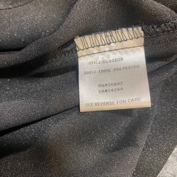 Cowgirl Up Black Sheer Long Sleeve Blouse Top Stitch Western Chic Womens Medium - Picture 8 of 11